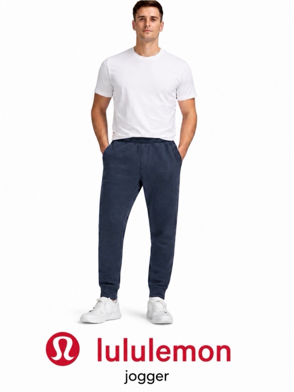 Lululemon Men's Fleece Joggers Size Large Faded Navy Blue Athletic Sweatpants